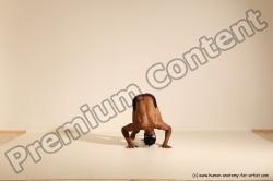 Underwear Gymnastic poses Man Black Athletic Black Dancing Dreadlocks Dynamic poses Academic